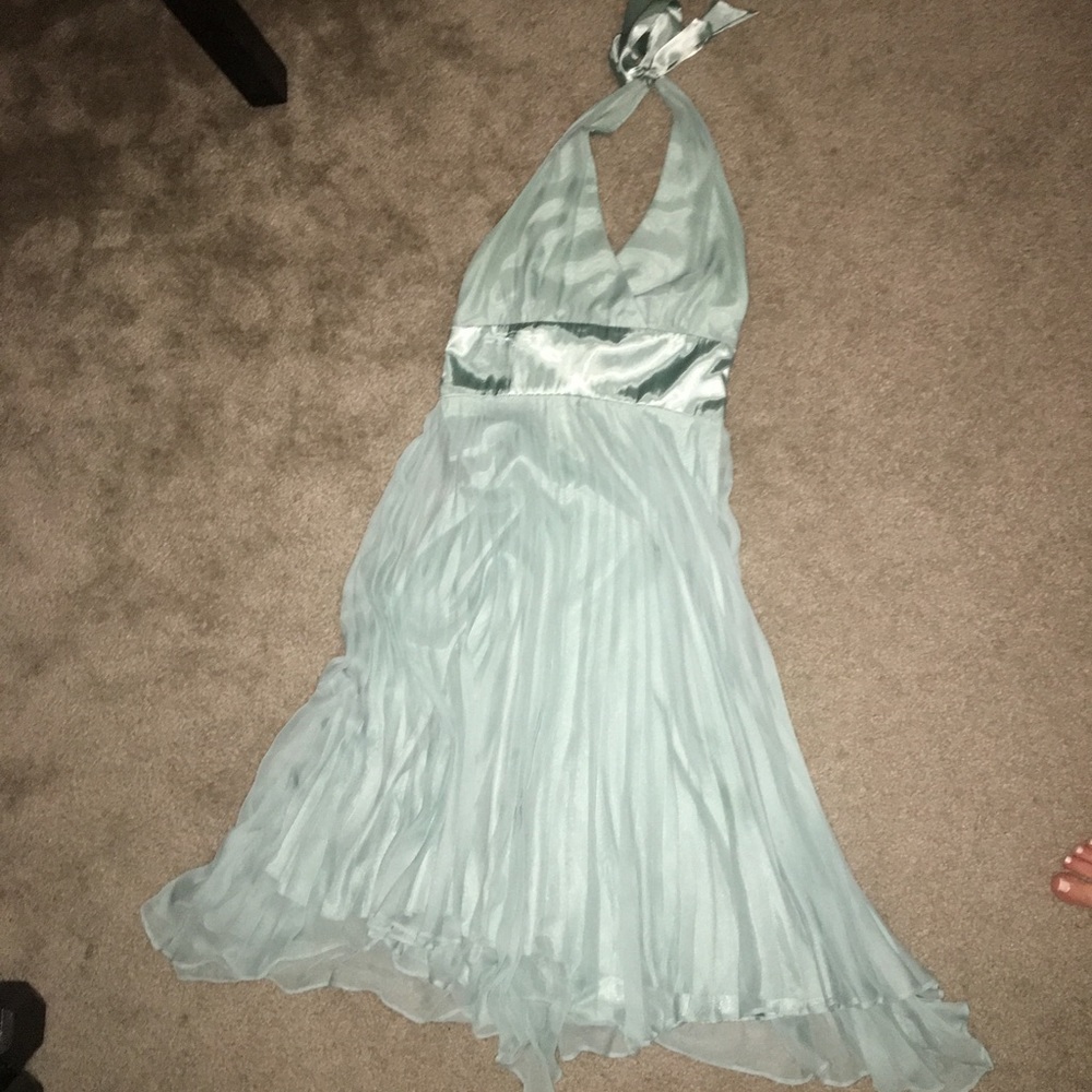 Mint green halter cocktail dress- seafoam, sage